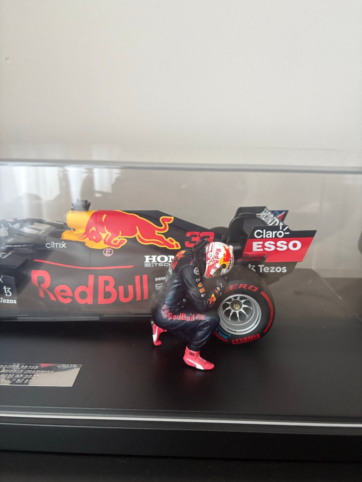 Max Verstappen 1:12 Red Bull RB16B Wereldkampioen 2021, Overige merken, Auto, Groter dan 1:32, Ophalen of Verzenden