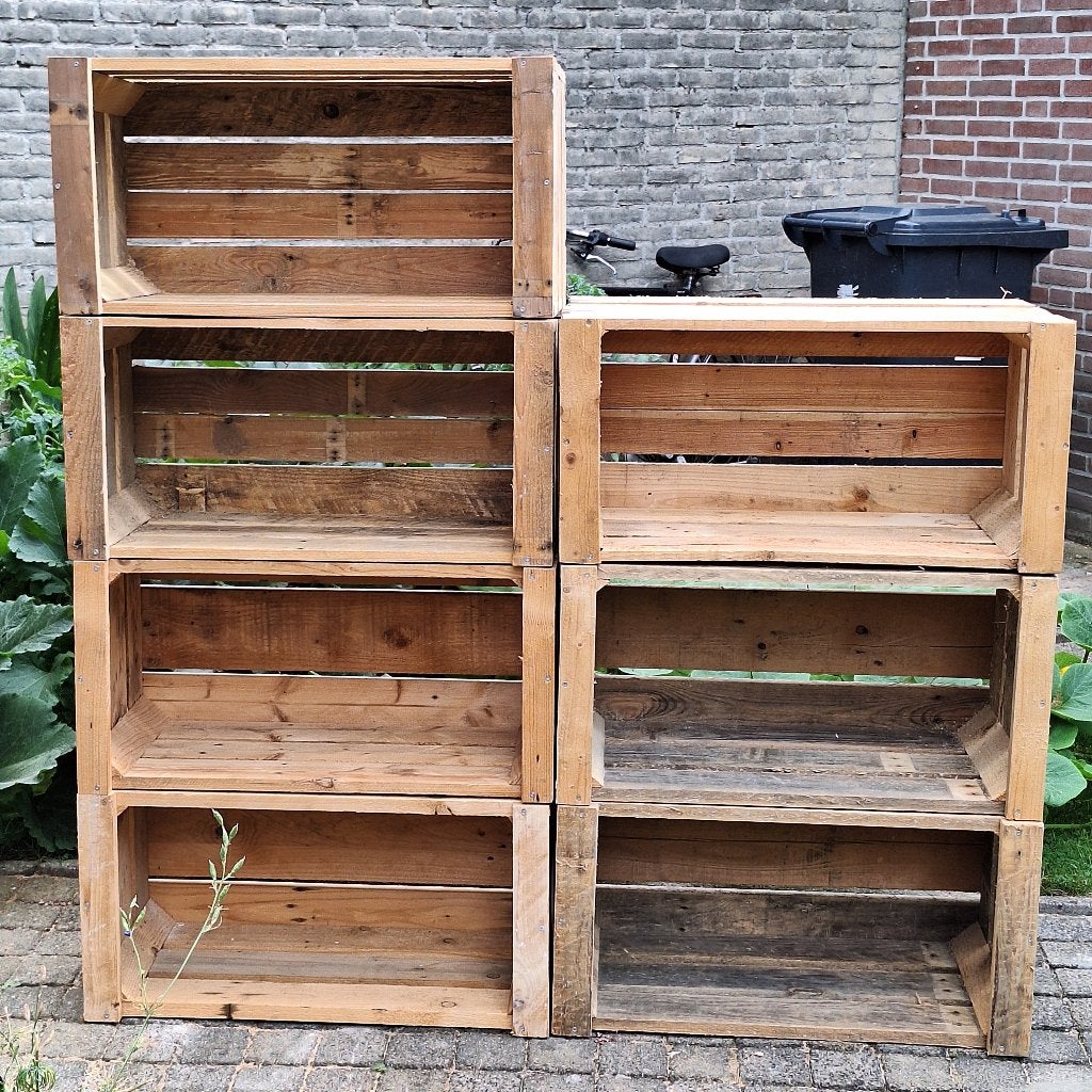 7 Houten kratten / fruitkisten, Doe-het-zelf en Verbouw, Kratten en Dozen, Ophalen, 50 tot 75 cm, Nieuw, Minder dan 40 cm