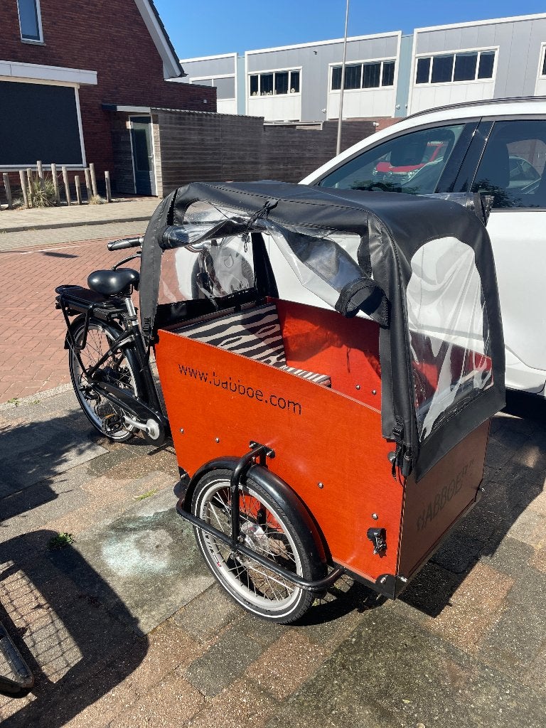 Babboe bakfiets Big-E met huif, 4 kinderen of meer, Gebruikt, Huif, Ophalen