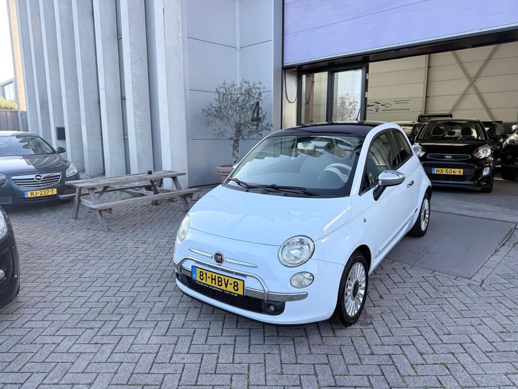 Fiat 500 1.2 Lounge AIRCO! PANO! BABY BLAUW! NAP! INRUIL MOG, Voorwielaandrijving, Stof, Gebruikt, 1242 cc