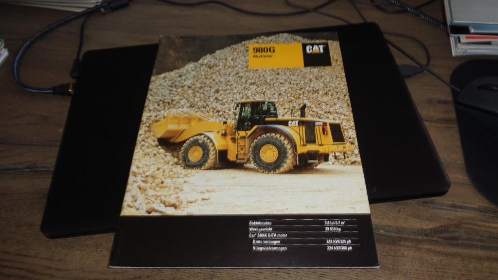Folder  SHOVEL   CAT  980 G  ,  1995, Verzenden, Zo goed als nieuw, Overige merken