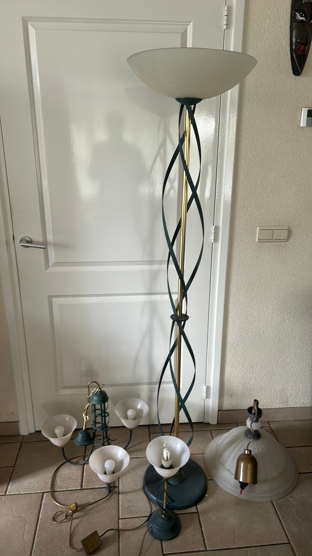Lampenset stijlvol, Huis en Inrichting, Lampen | Vloerlampen, Ophalen, Gebruikt, E27 (groot), Metaal