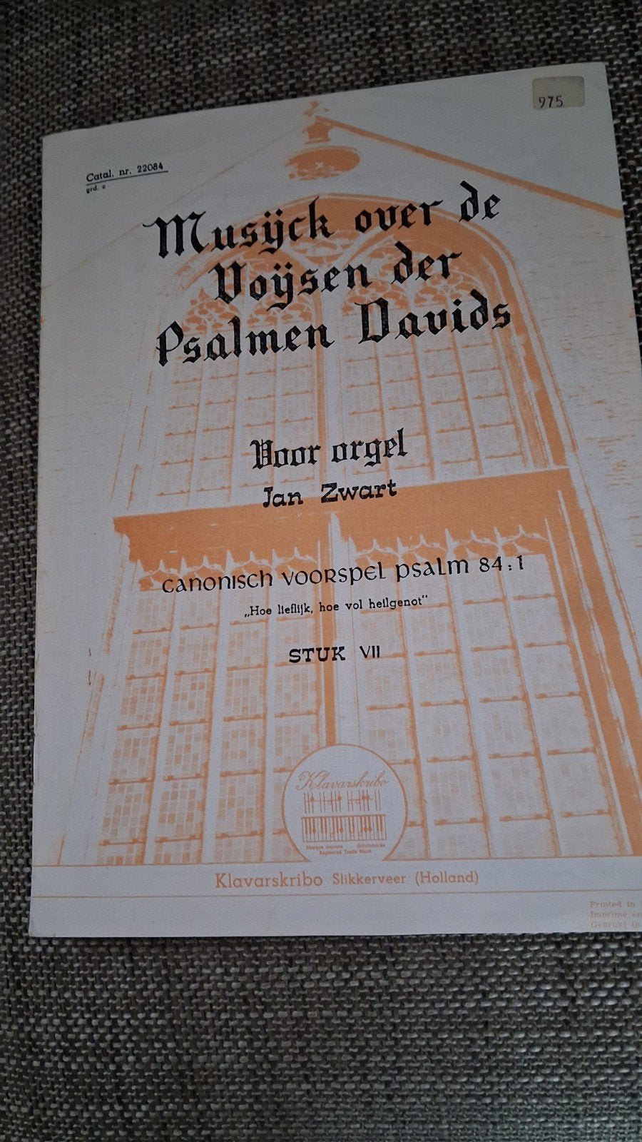 Klavarskribo Ps 84 - Jan Zwart, Orgel, Gebruikt, Klassiek, Ophalen of Verzenden