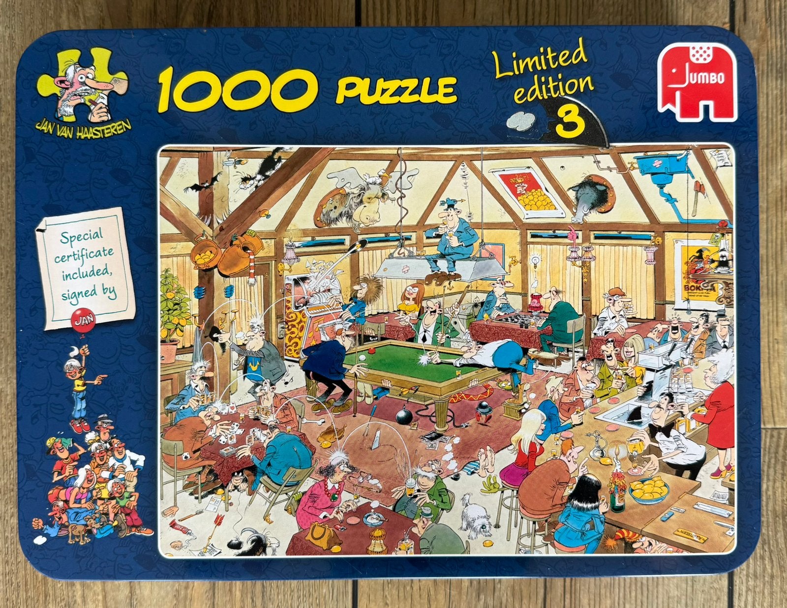 Jan van Haasteren - Shooting Pool - 1000 - Compleet, Hobby en Vrije tijd, Denksport en Puzzels, Ophalen, 500 t/m 1500 stukjes