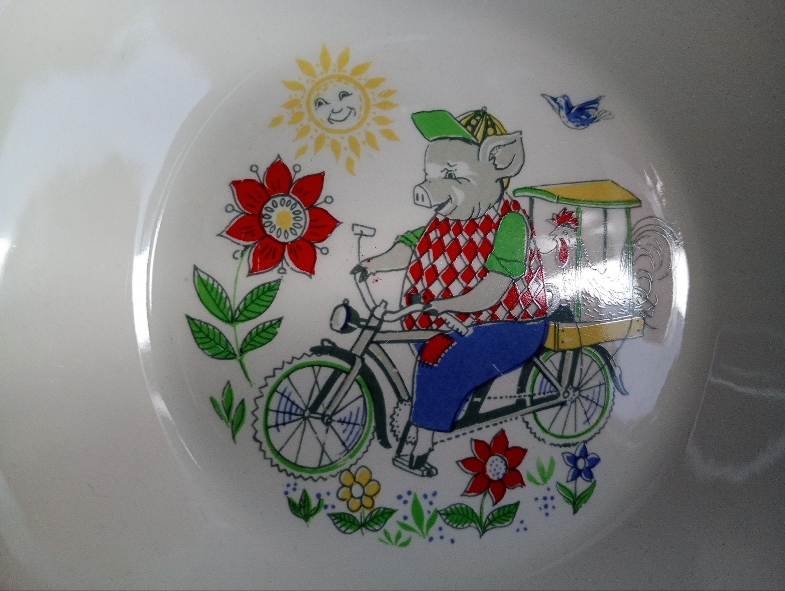 Jaren 50 Figgjo Flint Baby diep Bord Scandinavisch Jaren '50, Ophalen of Verzenden