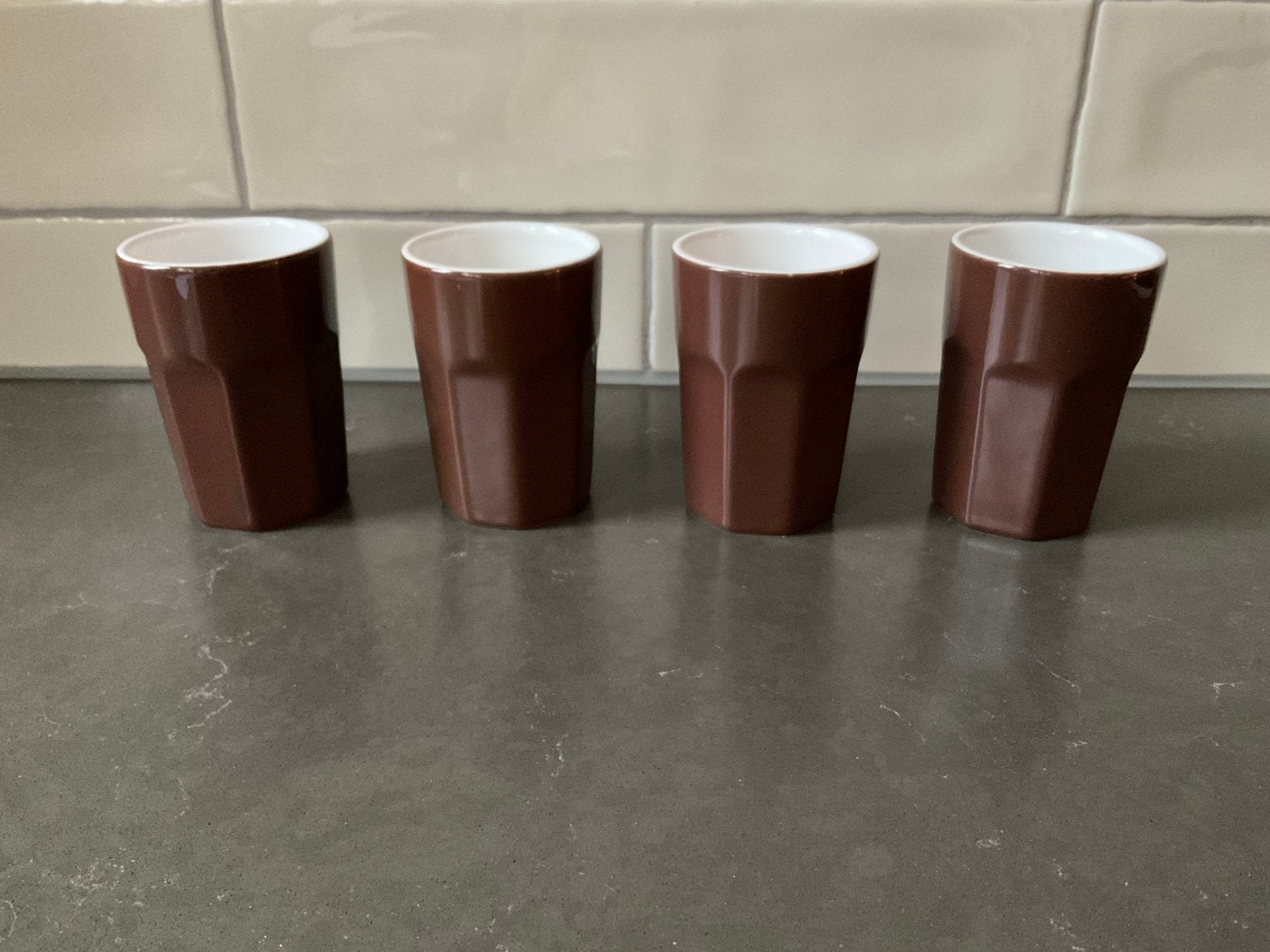 Asa Selection Caffè Ti Amo espressokopjes donkerbruin (4), Huis en Inrichting, Ophalen of Verzenden, Zo goed als nieuw, Overige stijlen
