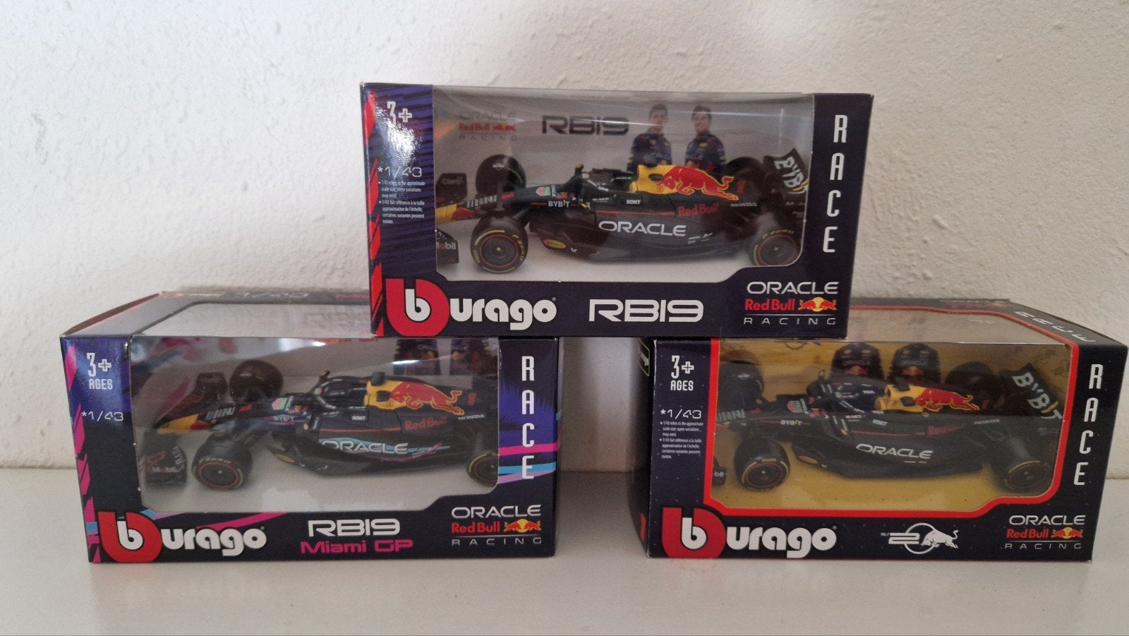 Burago Red Bull Racing RB19 F1 Modelauto's (3 stuks), Ophalen, Nieuw, Overige typen