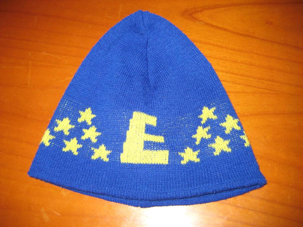 Blauwe herenmuts met Europa-motief (297), Ophalen of Verzenden, Zo goed als nieuw, Overige maten, Muts