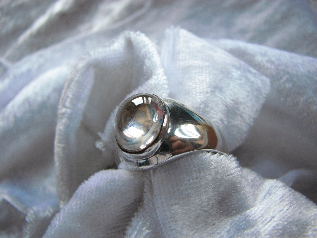 Mooie Zilveren Ring met Bergkristal - maat 19 3/4 en 20 3/4, Sieraden, Tassen en Uiterlijk, Antieke sieraden, Verzenden, Zilver