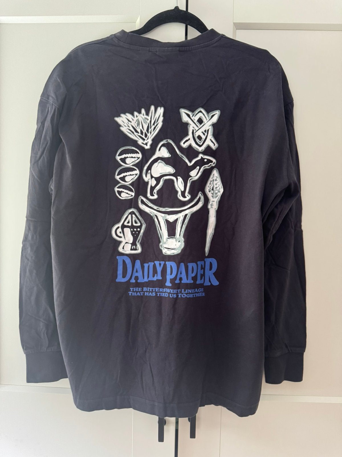 T-Shirt lange mouw, heren Daily paper donker blauw, maat L, Ophalen of Verzenden, Nieuw, Maat 52/54 (L), Blauw