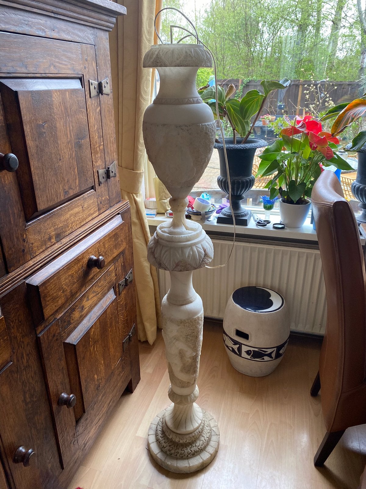 Marmeren vloerlamp, Ophalen, 150 tot 200 cm