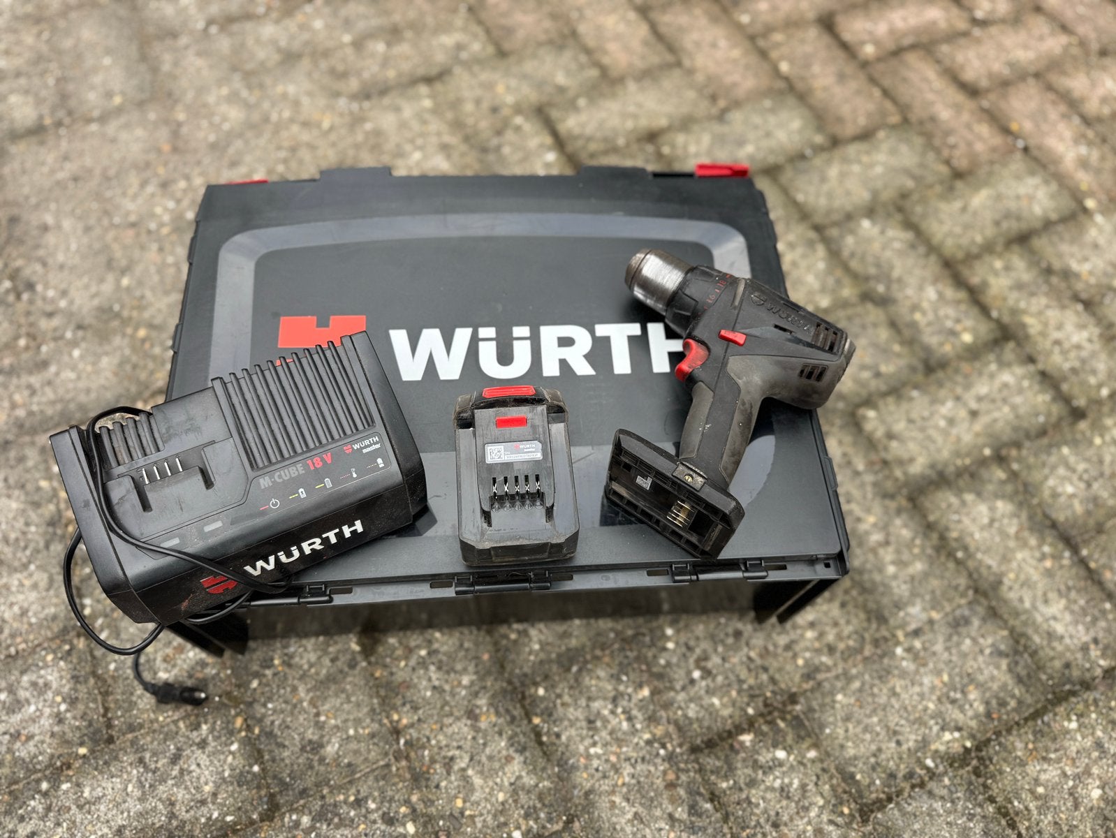 Wurth m-cube boormachine incl accu en opbergkist, Variabele snelheid, Ophalen of Verzenden, Boor- en Schroefmachine, Gebruikt