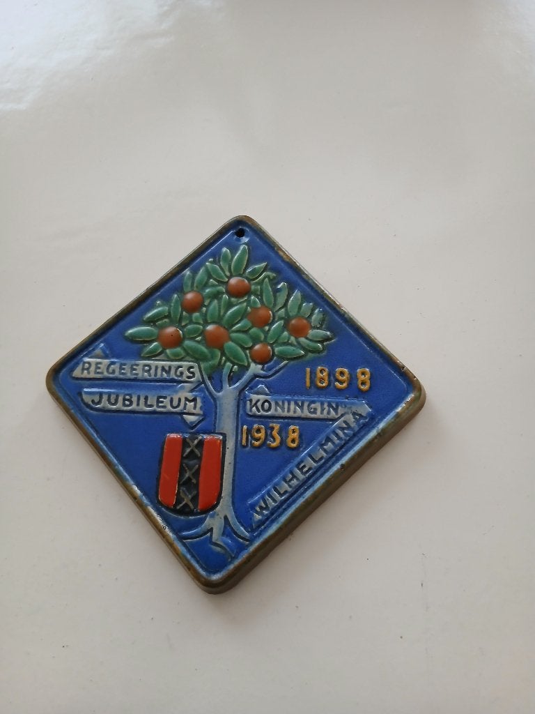 Wandtegel Wilhelmina 1898-1938, Ophalen of Verzenden