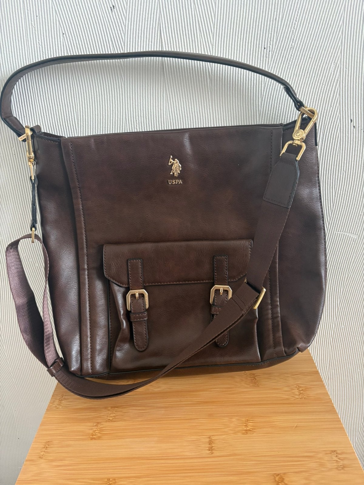 Tas van U.S Polo Assn, Ophalen of Verzenden, Zo goed als nieuw, Bruin