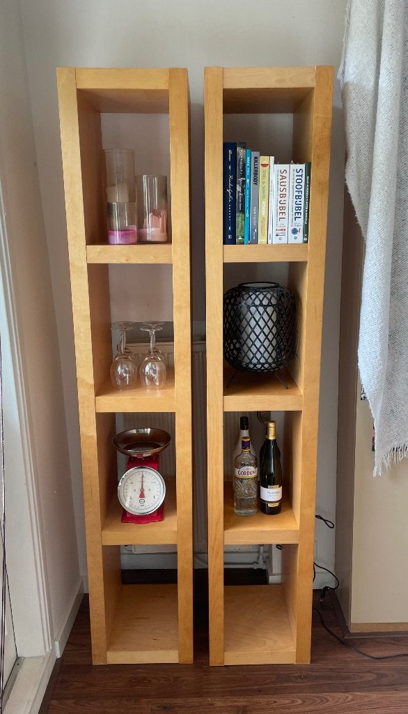 Ikea Kallax vakkenkast naturel - 2 stuks beschikbaar, Ophalen, Met plank(en), Minder dan 50 cm, Gebruikt