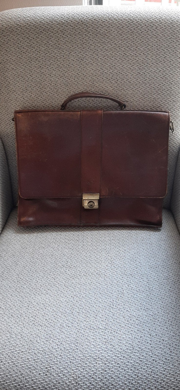 Aktentas, Ophalen of Verzenden, Gebruikt, Bruin, Handtas