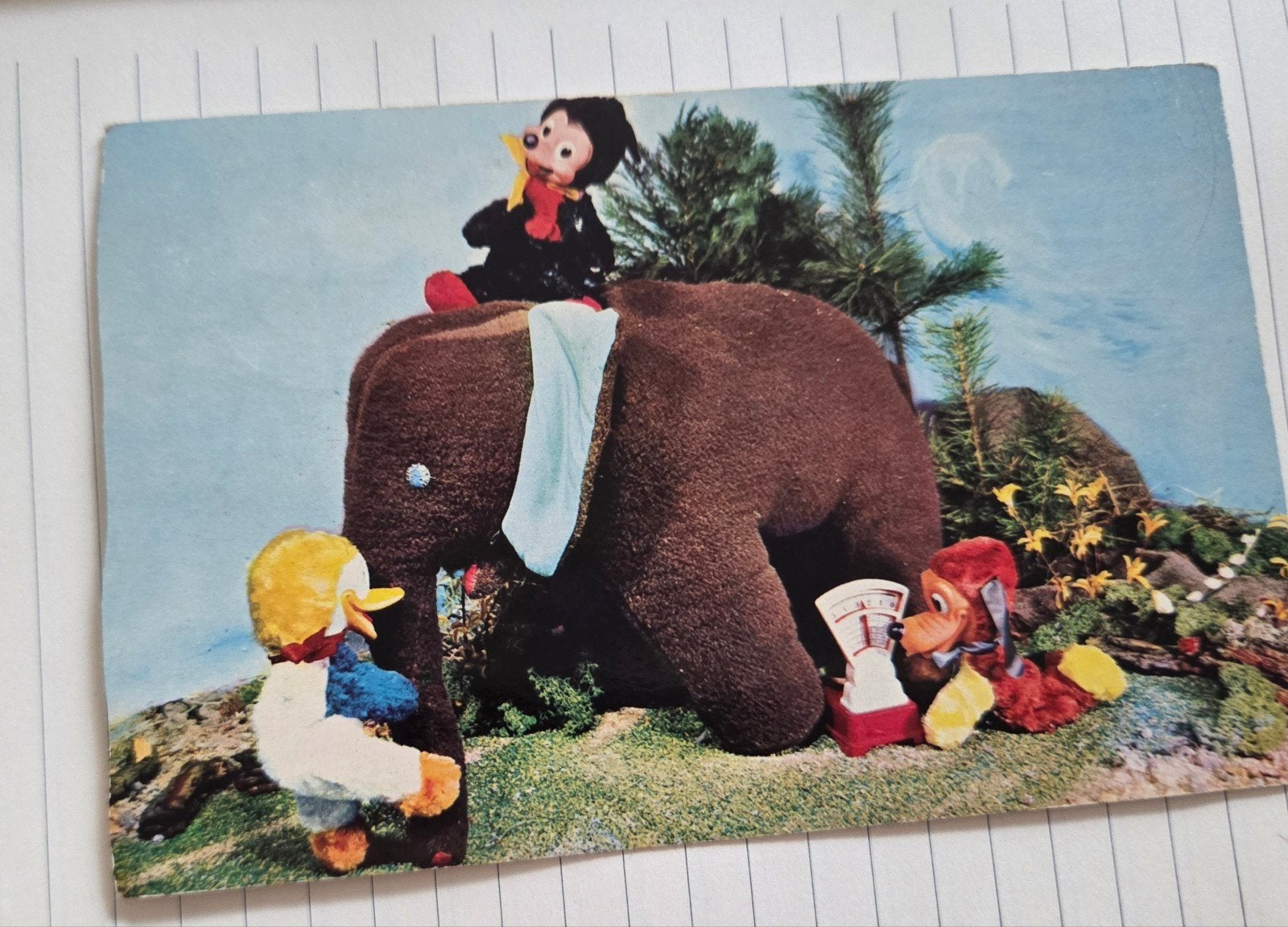 Olifant met Donald Duck, Pluto en Mickey Mouse, Verzenden, 1960 tot 1980, Gelopen, Kinderen