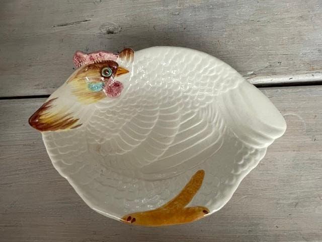 Vintage schaaltje kip / haan porselein. Leuk voor Pasen., Ophalen, Gebruikt, Schaal of Schalen, Overige stijlen