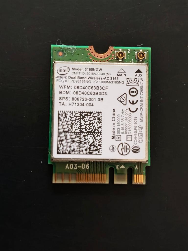 Intel Dual Band AC3165 Wifi & Bluetooth network card, Ophalen of Verzenden