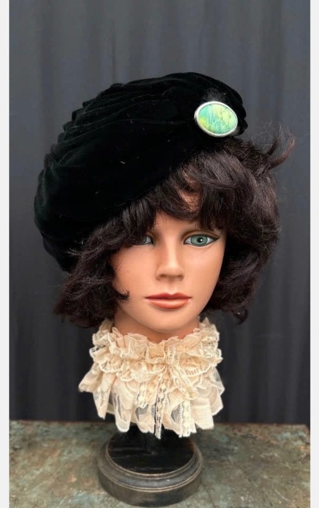 Vintage paspop hoofd op voet, vintage kraag, hoed speld, Ophalen of Verzenden