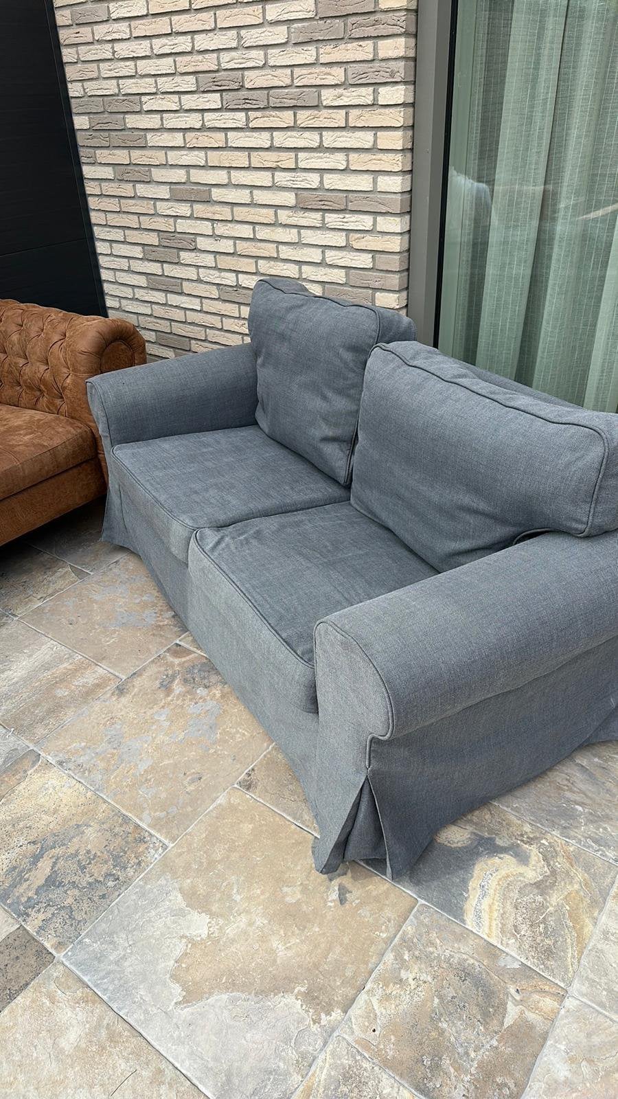 Bank 2 zitter grijs, Ophalen, Gebruikt, 150 tot 200 cm, Tweepersoons