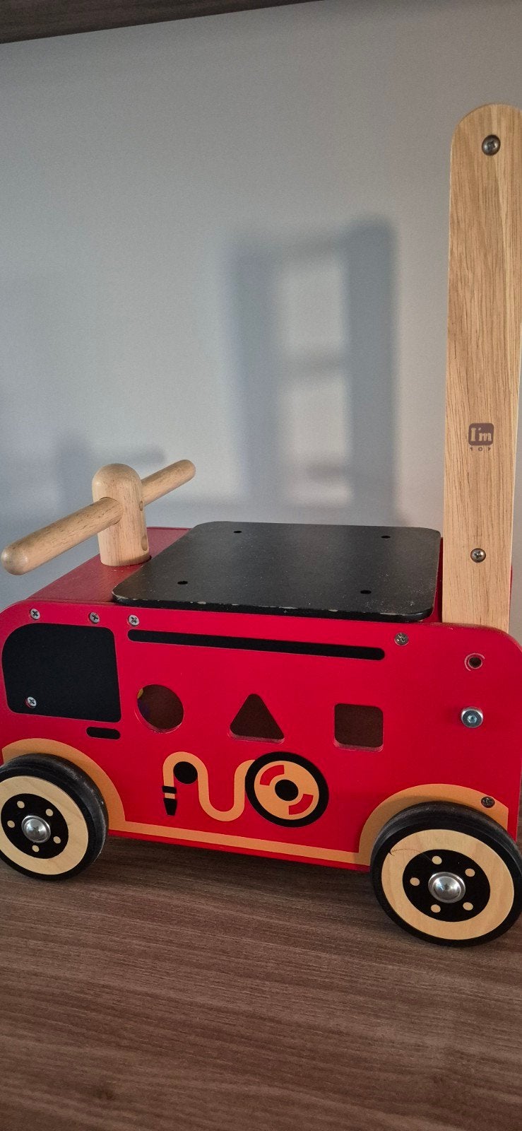 Loopkarretje brandweer, Kinderen en Baby's, Speelgoed | Houten speelgoed, Ophalen, Gebruikt