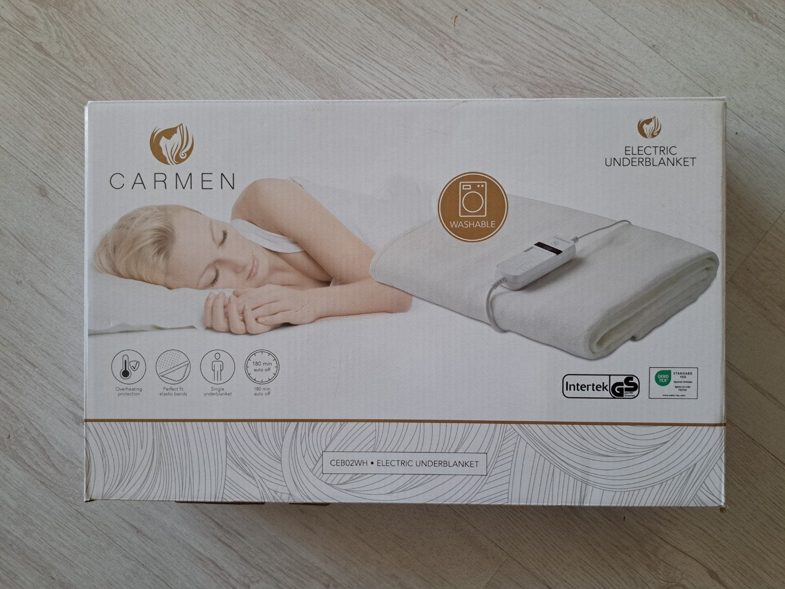 Carmen Elektrische Onderdeken - CE802WH, Ophalen, Eenpersoons, Wit, Overige merken