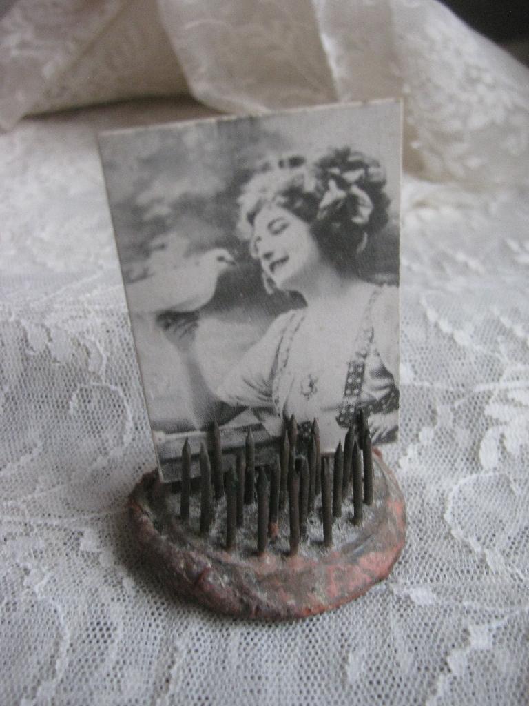 Oude Brocante Flower Frog / Kenzan - 4 cm, Verzenden