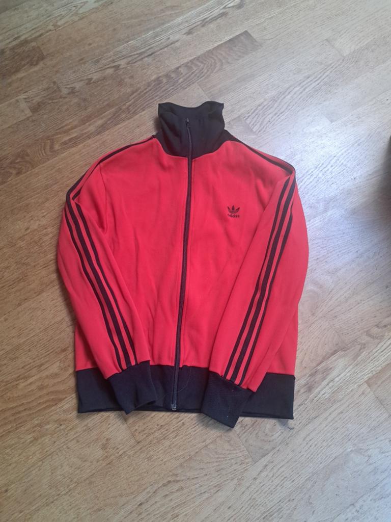 Vintage Adidas trainingsjack jaren 70 - Rood/Zwart, Kleding | Heren, Sportkleding, Maat 48/50 (M), Ophalen of Verzenden, Adidas