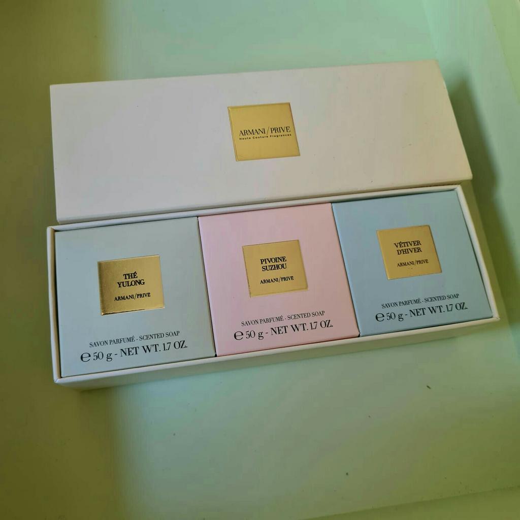 Armani prive zeep set 3x50 gram the yulong pivoine vetiver, Ophalen of Verzenden, Nieuw