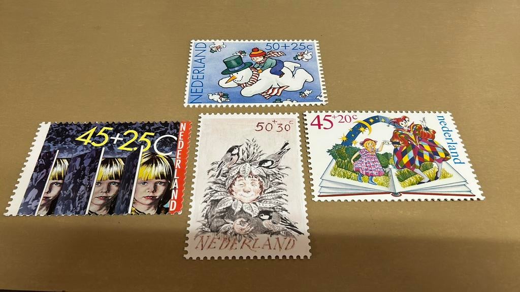 Kinderbedankkaarten 1980-83 bedrijven met serie en stempel, Ophalen of Verzenden