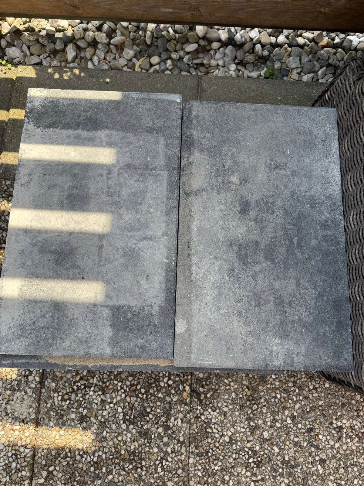 Tuintegels 60x60 grijs - 5 hele en 2 halve tegels, Tuin en Terras, Ophalen, Nieuw, Minder dan 5 m², Beton