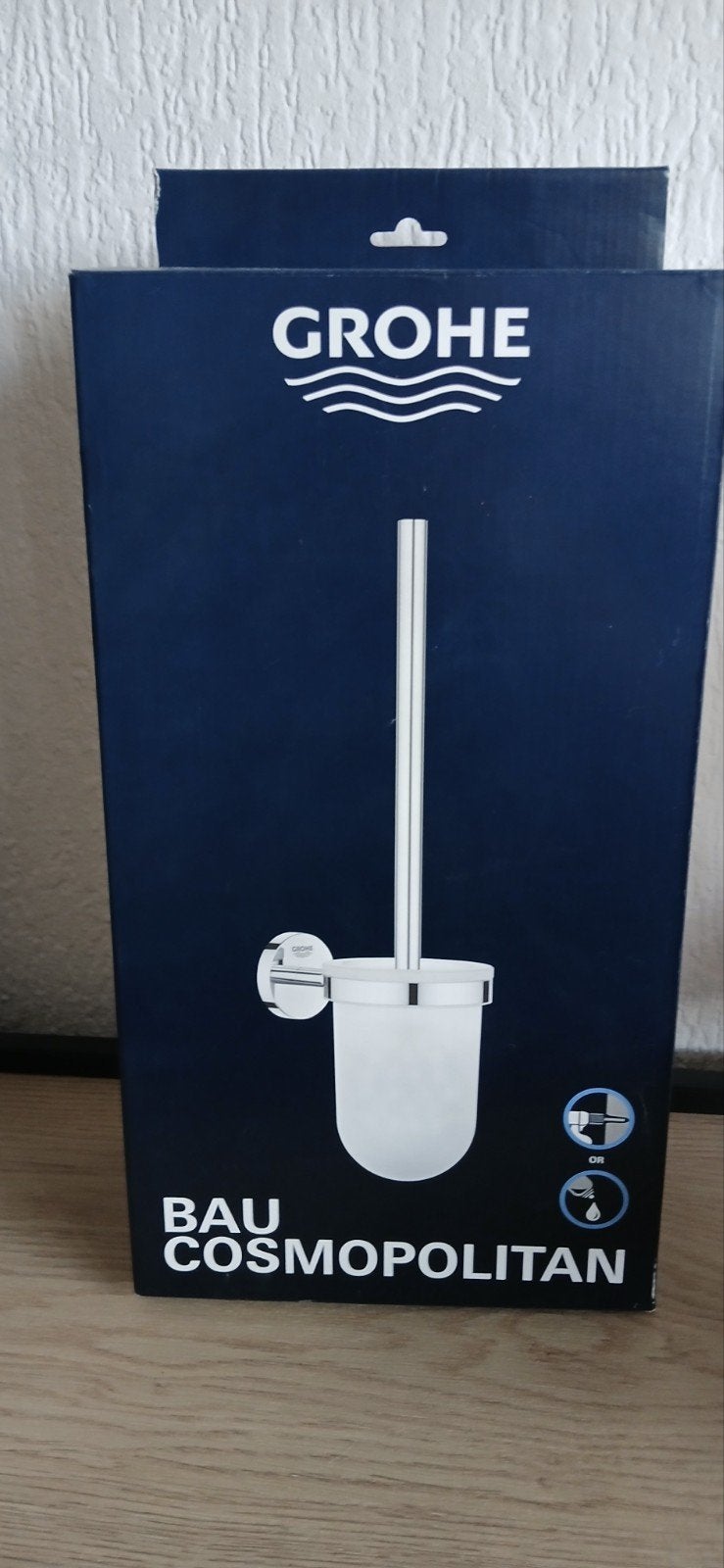 Grohe Bau Cosmopolitan WC-borstelset - Nieuw in doos, Ophalen of Verzenden, Nieuw, Chroom, Toilet
