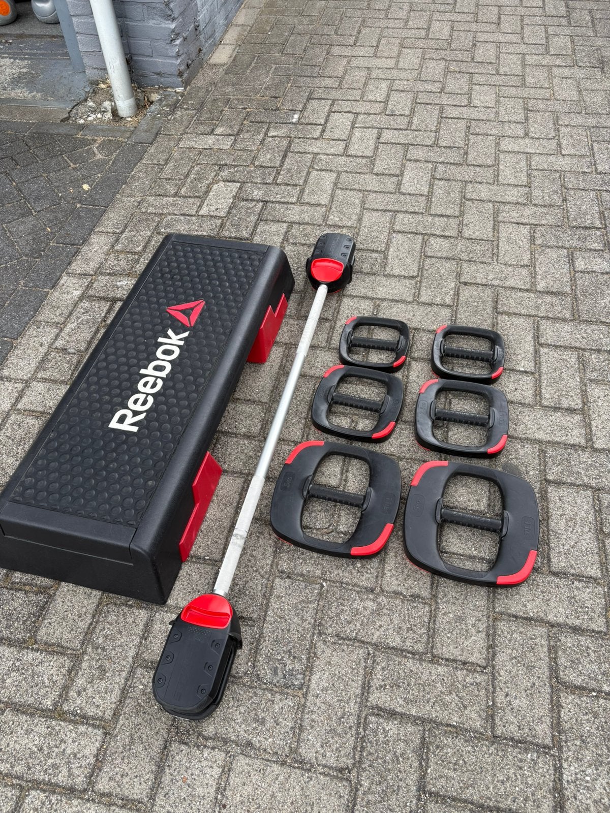 Reebok step met les mills 2.0 smart bodypump set, Gebruikt, Les mills smart set 2, Ophalen of Verzenden, Body pump