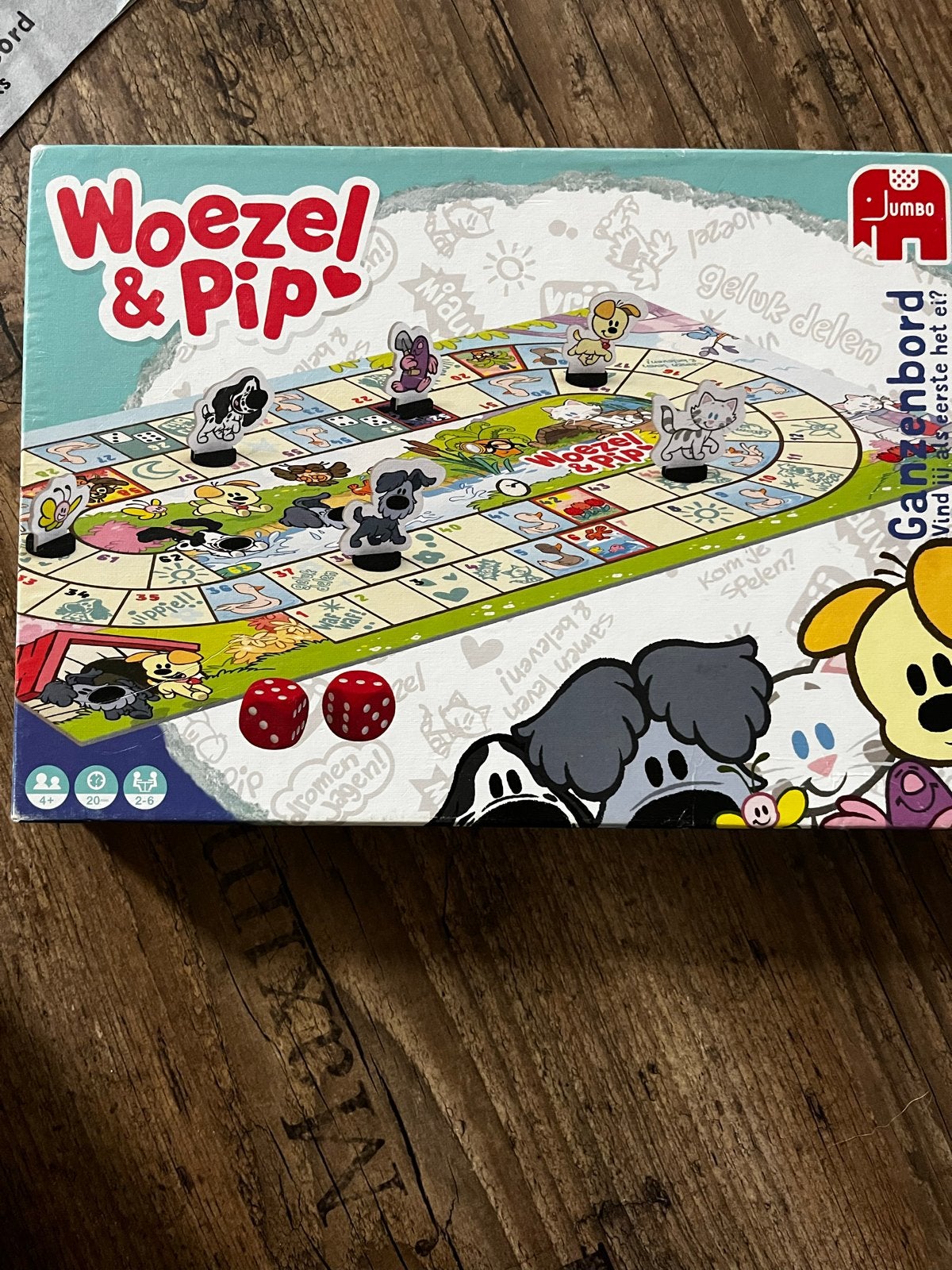 Woezel en Pip ganzenbord (mist 2 speelfiguren), Drie of vier spelers, Ophalen of Verzenden, Gebruikt
