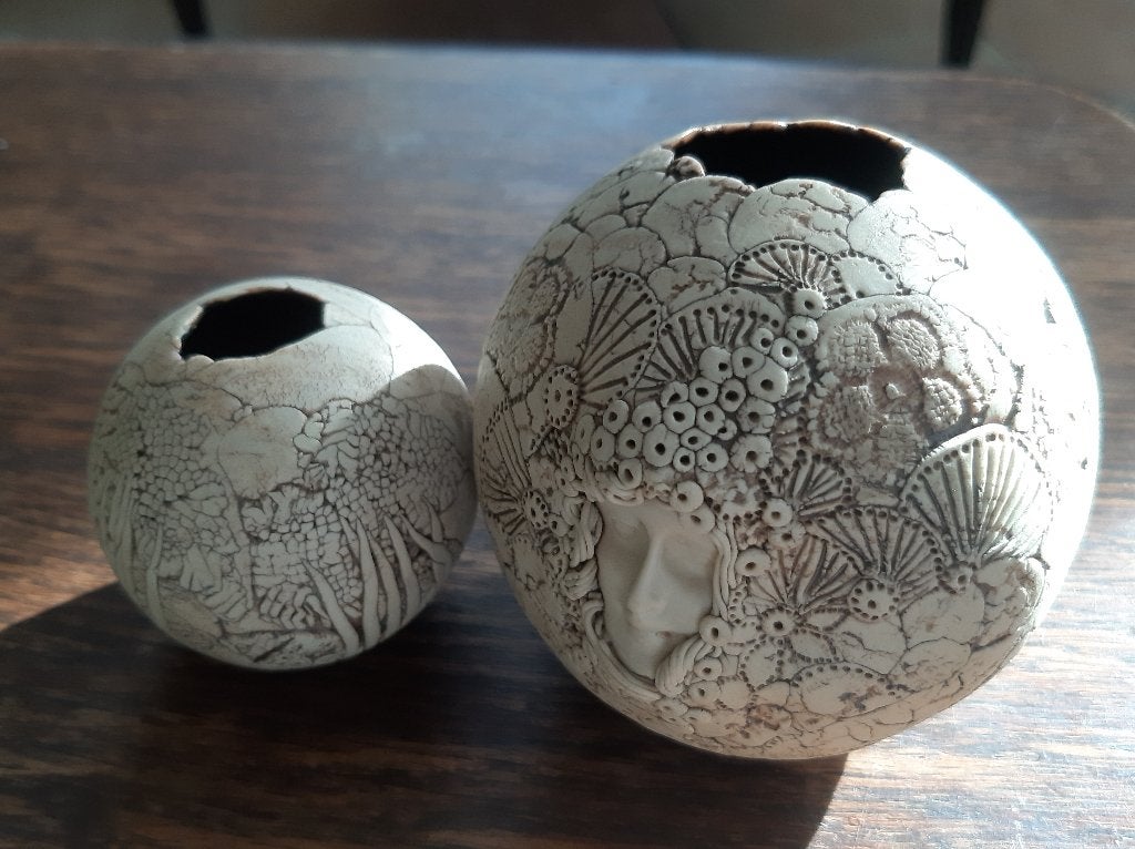 Set van 2 handgemaakte decoratieve kunstwerkjes, Ophalen, Zo goed als nieuw