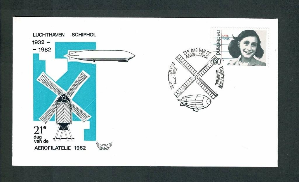 Luchthaven Schiphol - 21e dag van de aerofilatelie - 1982, Verzenden, Zo goed als nieuw, Kaart, Foto of Prent