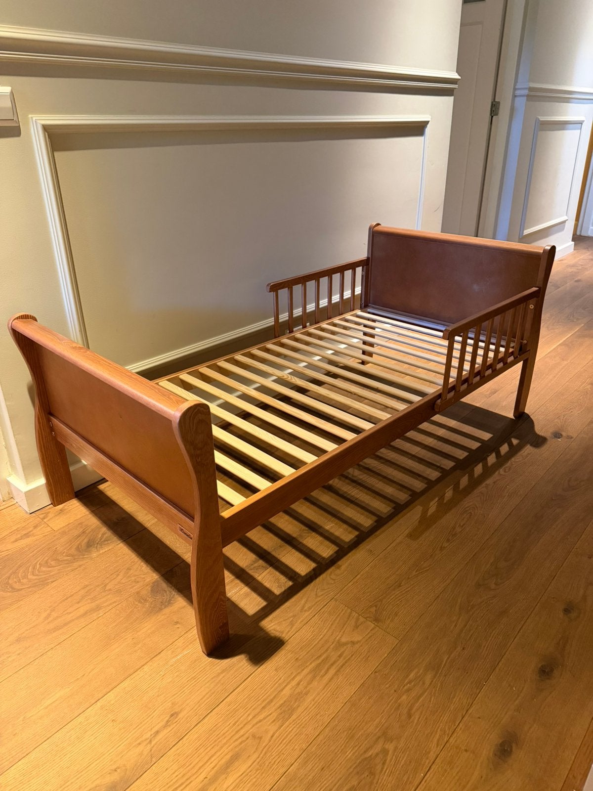 Prachtig Woodies peuterbed 140x70cm, Ophalen, Zo goed als nieuw, 140 tot 160 cm, 70 tot 85 cm