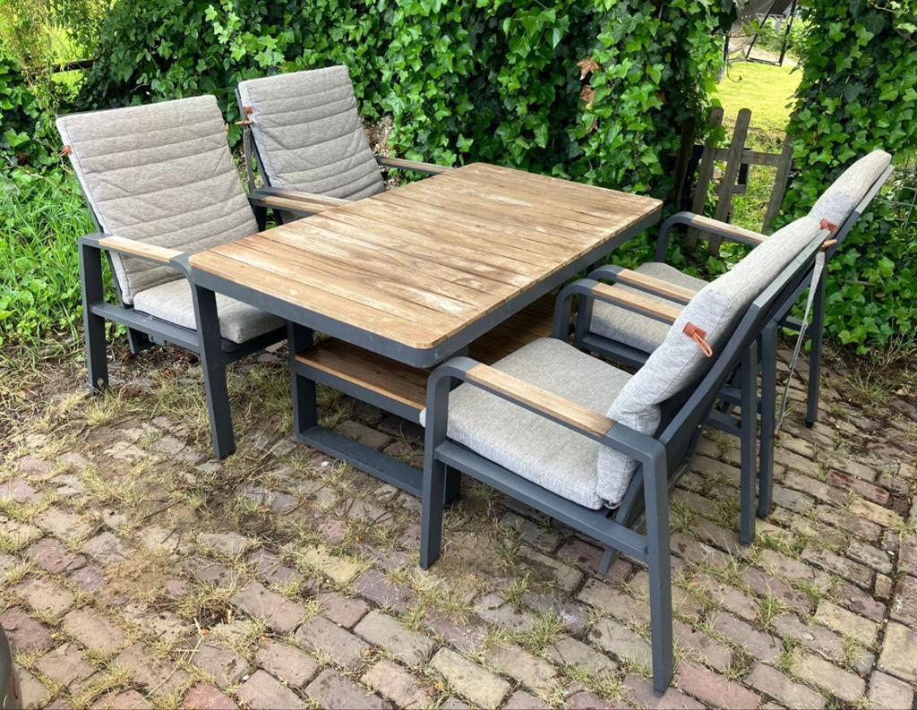 Luxe tuinset van Life Outdoor, Tuin en Terras, Ophalen, 4 zitplaatsen, Aluminium, Zo goed als nieuw