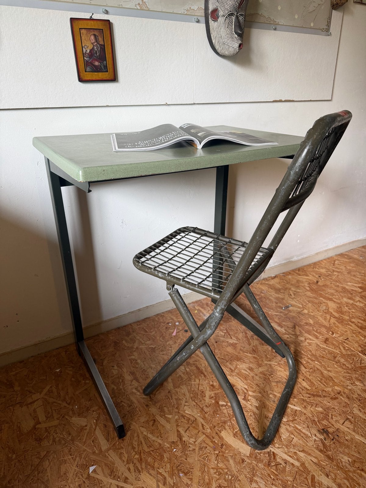 Vintage Groen Metalen Bureau/Tafel - Jaren '70, Ophalen