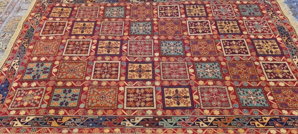 Perzisch tapijt Kelim Soumak 205 x 131/Handgeweven wol kleed, 100 tot 150 cm, Www.simatapijten.nl, Nieuw, Ophalen of Verzenden