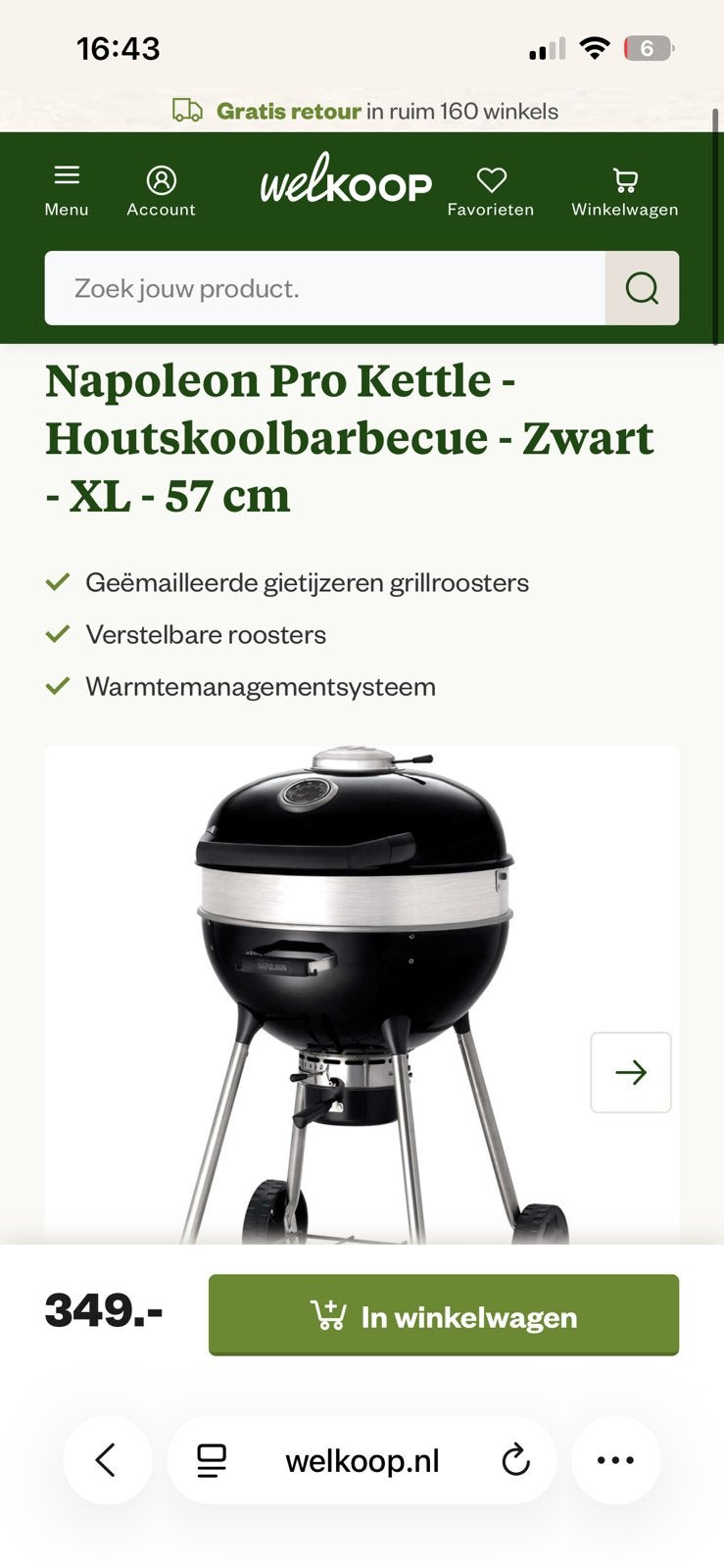 Showmodel Napoleon bbq NIEUW, Tuin en Terras, Ophalen, Zo goed als nieuw