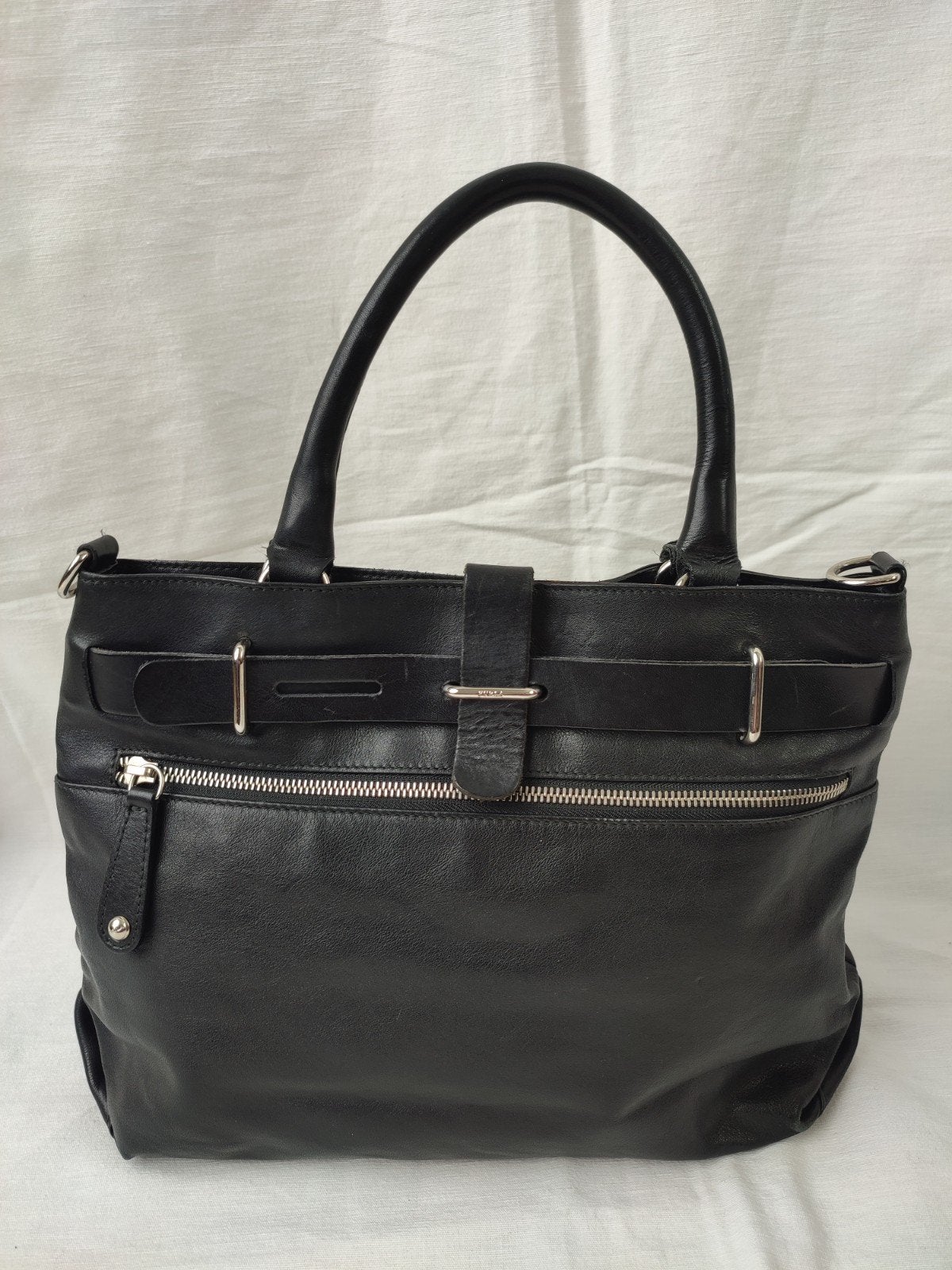 Furla zwart handtas leer leren Made in Italy UITVERKOOP !!!, Ophalen of Verzenden, Gebruikt, Zwart, Handtas