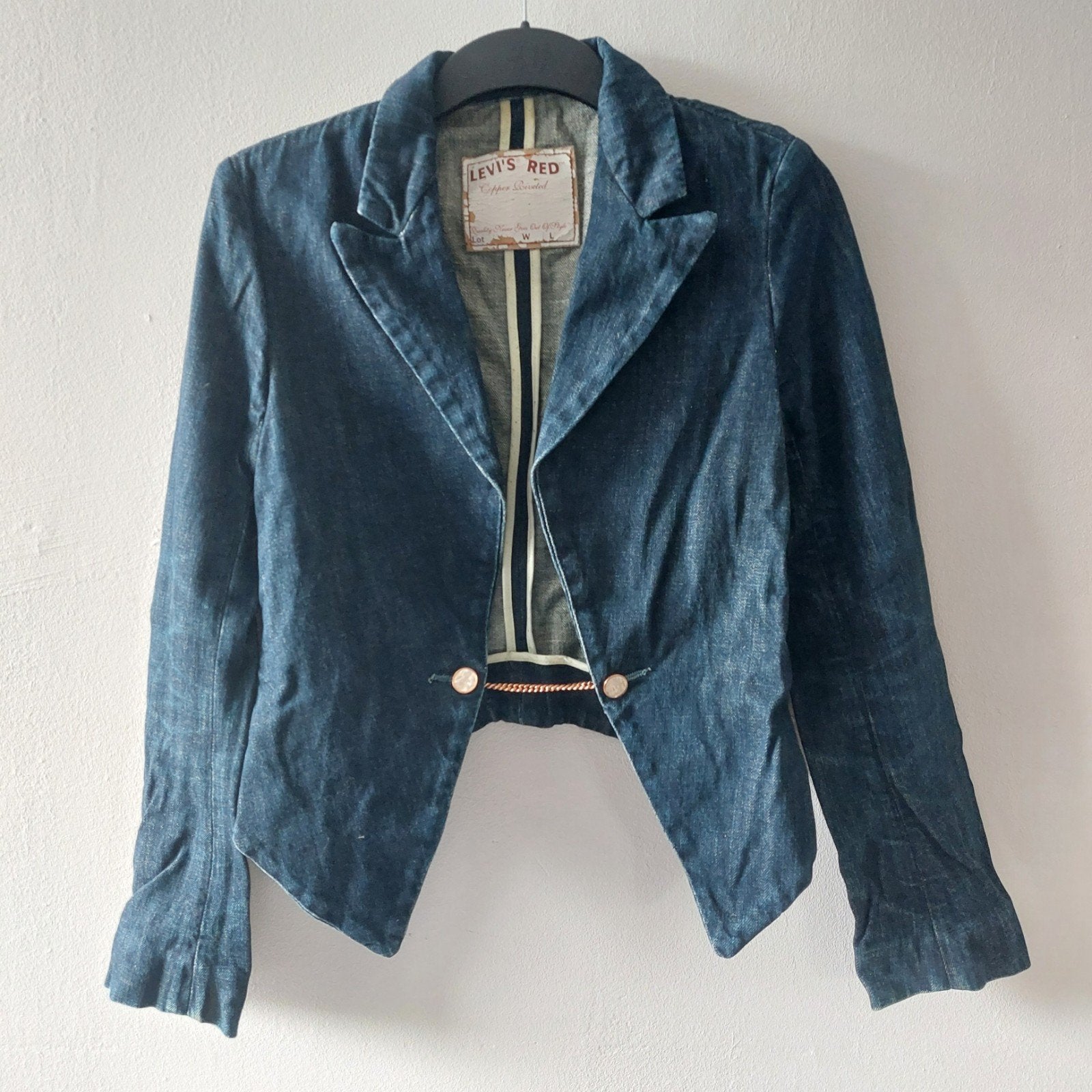 Vintage Y2K rare Levis RED denim blazer jacket, Blauw, Ophalen of Verzenden, Jasje, Maat 36 (S)