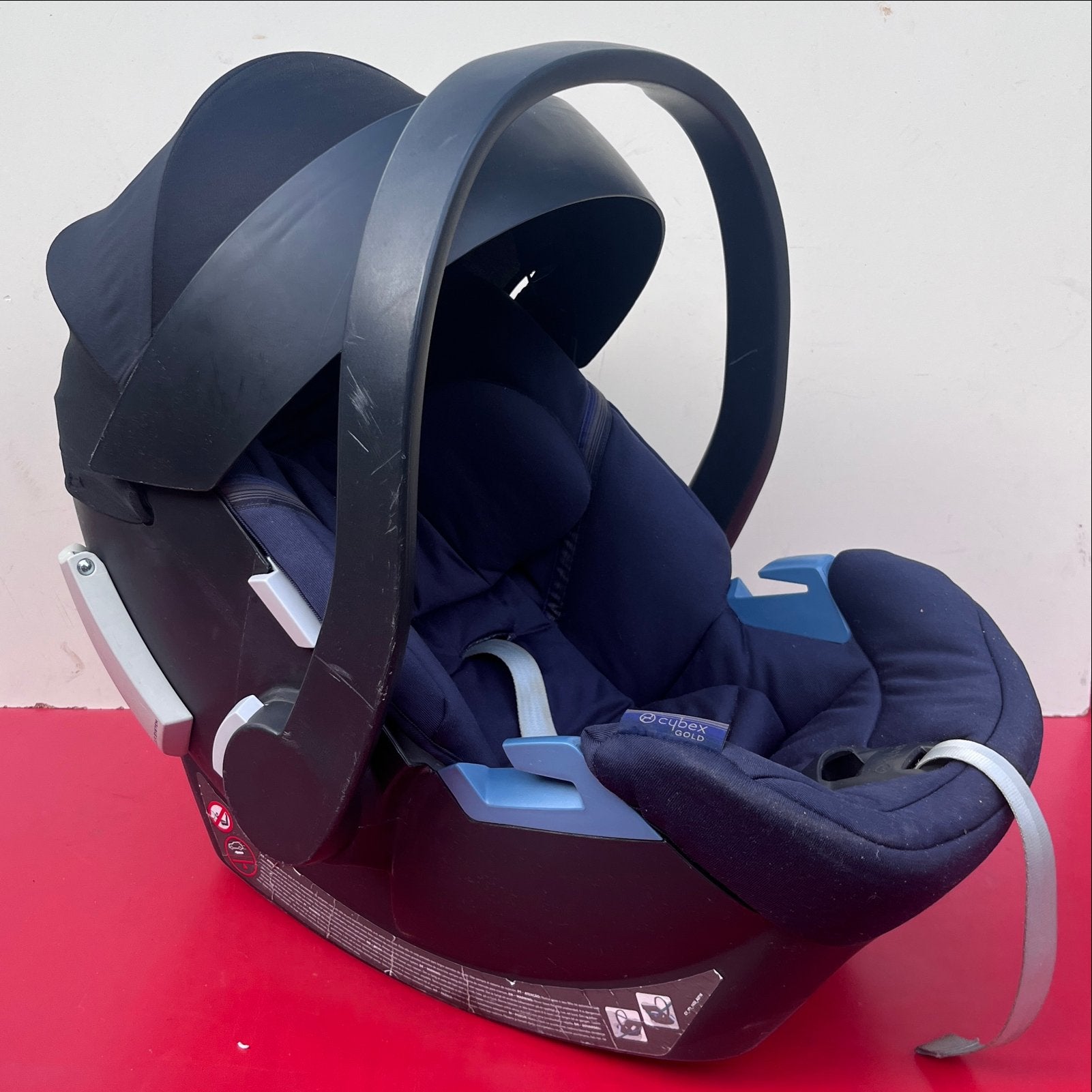 Cybex Aton 5 baby autostoel met Base Q-Fix isofix maxi-cosi, Autogordel of Isofix, Gebruikt, Verstelbare rugleuning, 0 t/m 13 kg