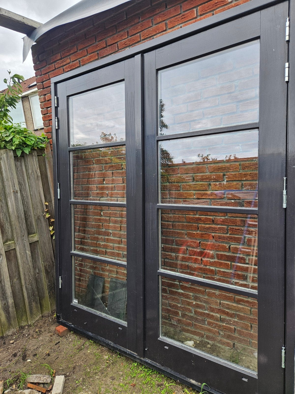 openslaande deuren met kozijn HR++ glas en kunstof onderdorp, Doe-het-zelf en Verbouw, Ophalen, Deurkozijn, Zo goed als nieuw
