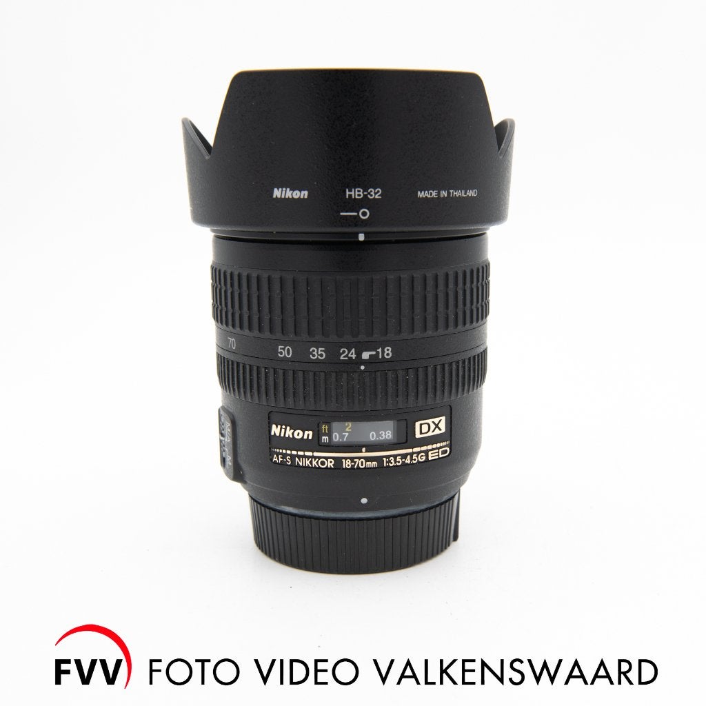Nikon AF-S Nikkor 18-70 mm f/3.5-4.5 G ED DX, Gebruikt, Handmatige focus, 18 mm, Nikon