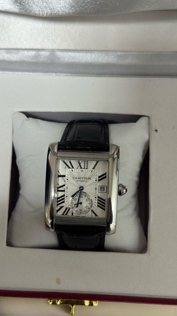 Cartier Tank Francaise Automaat Horloge, Overige merken, Leer, Staal, Polshorloge