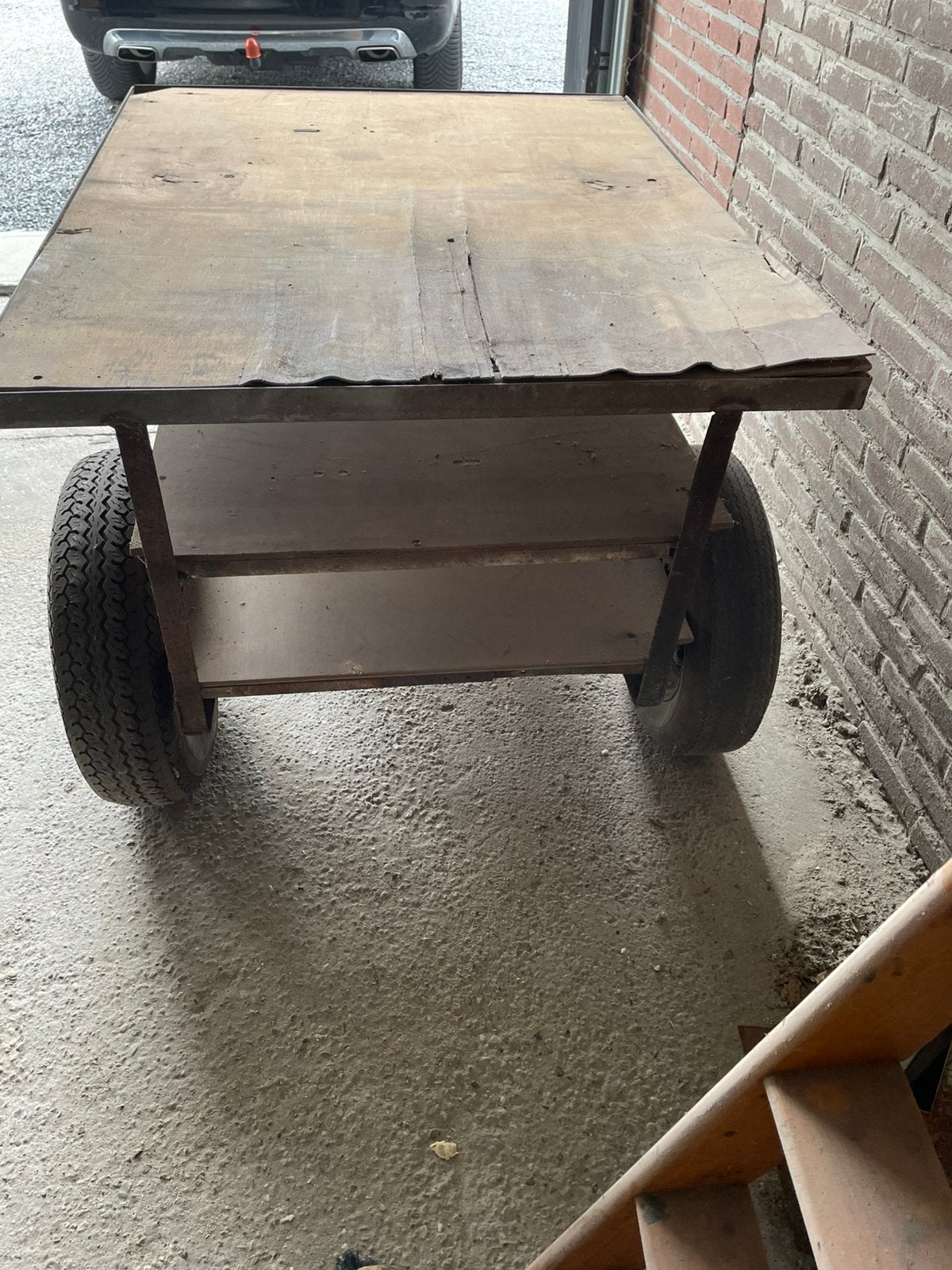 Zware transport kar voor met zwenkwielen, 100 liter of meer, Ophalen of Verzenden, Zo goed als nieuw, Transportkar