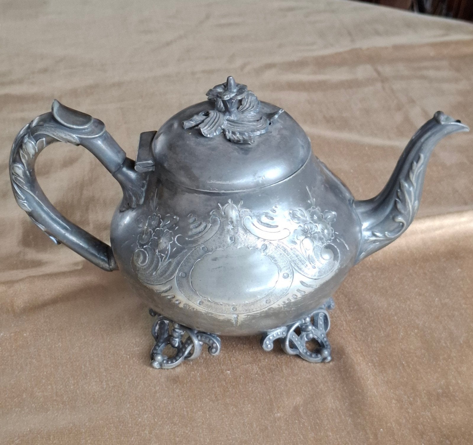 Antieke Verzilverde Theepot Sheffield, Ophalen of Verzenden